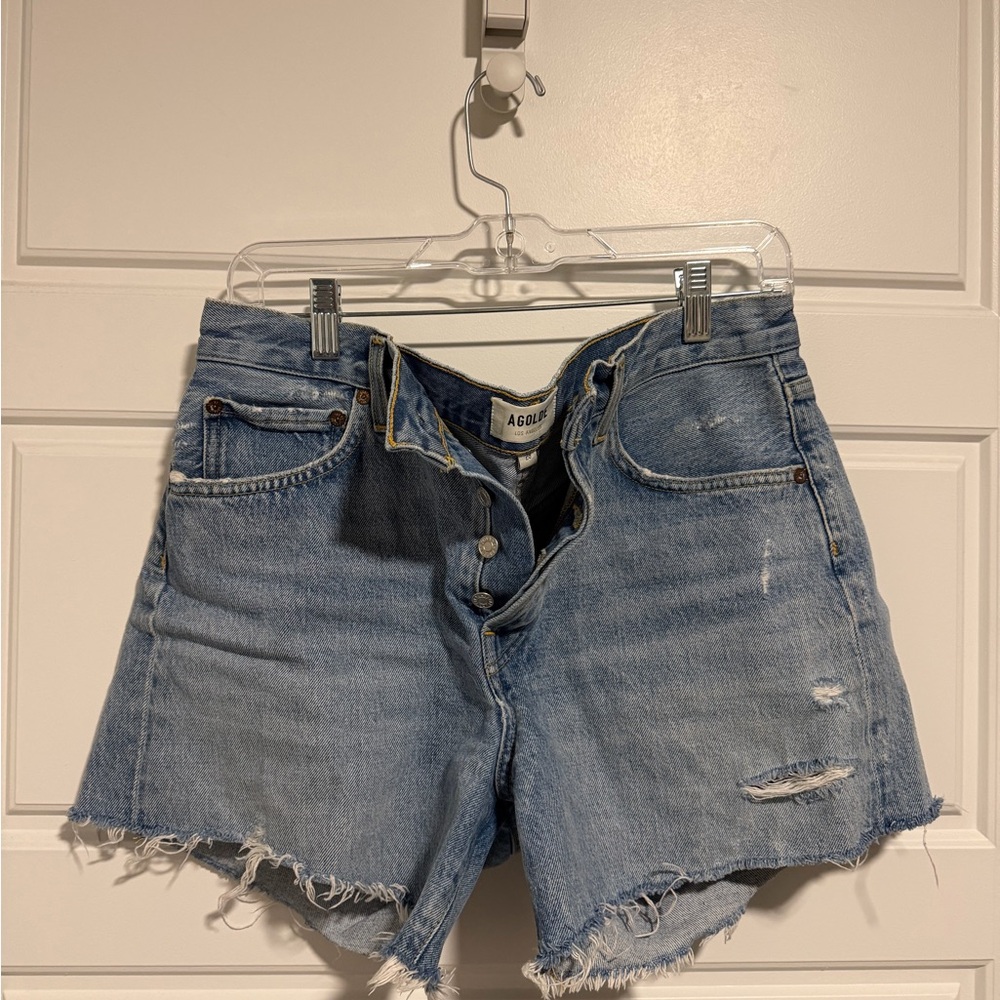AGOLDE Parker long cut off Jean shorts